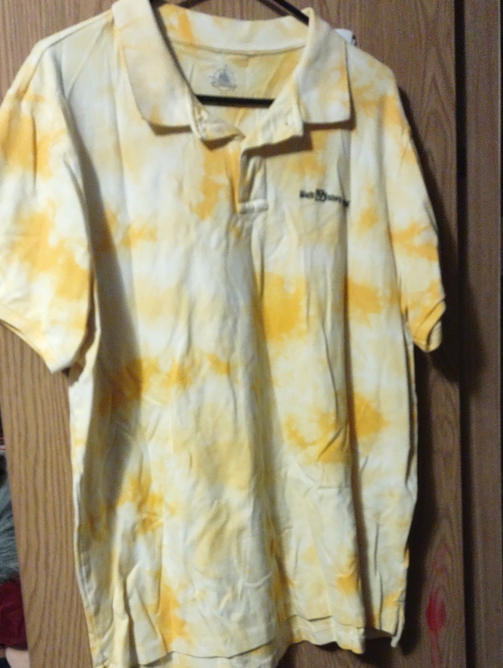 Disney Yellow Tie-Dye Polo for Men